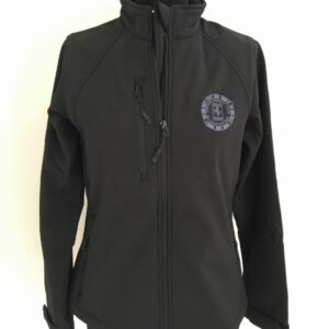 Ladies Black Soft Shell Jacket - Silver Logo